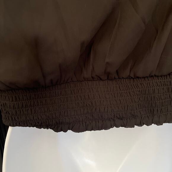 Japna Satin Pleated Wrap Womens Top Sz S Indie Holiday Glam Cocktail NYE Deep V - Picture 8 of 11